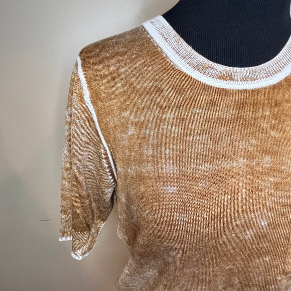 JCrew Silk Blend Sweater Brown Crew Neck Boho Weathered Academia Capsule Fall - Picture 4 of 10